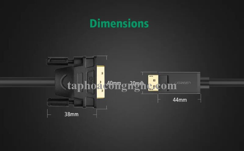 Ugreen 10223 5M màu Đen Cáp chuyển đổi DP sang DVI 24 + 1 Hỗ trợ độ phân giải 1920x1201 DP103 30010223